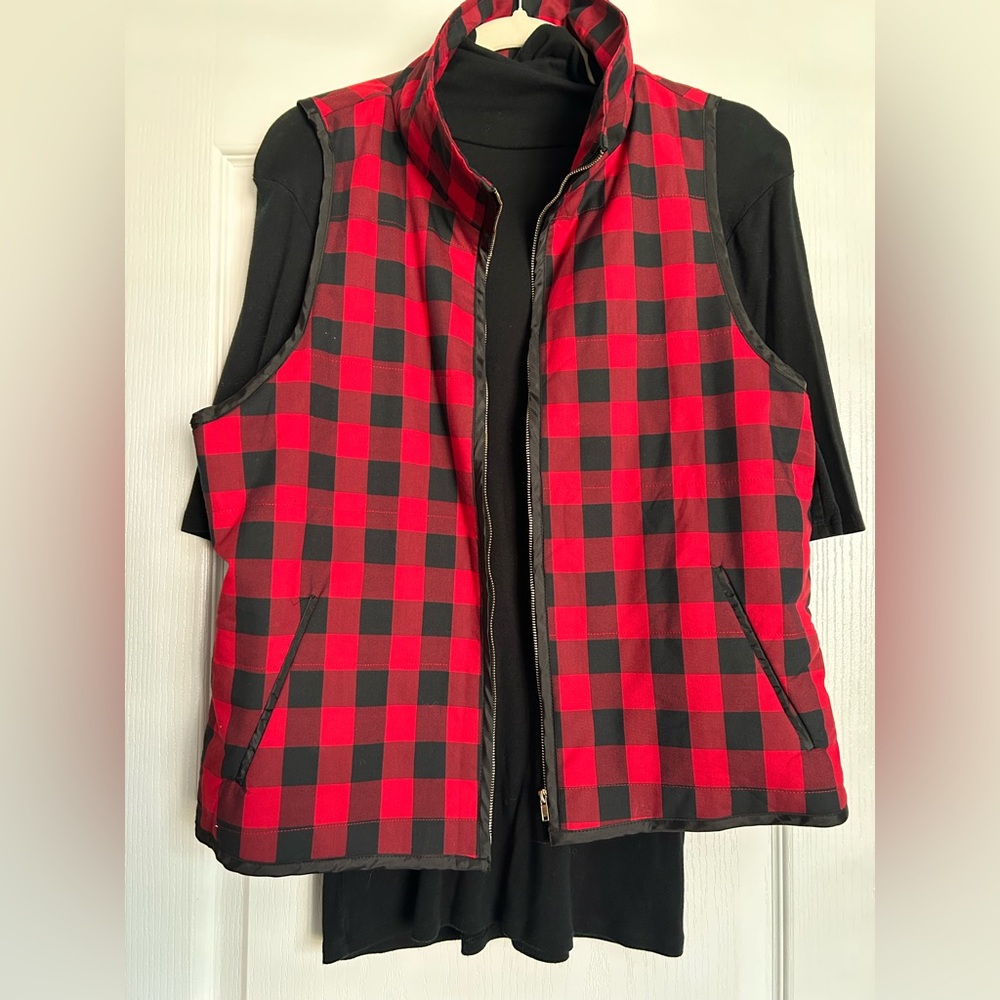 Red and Black Checkered Vest